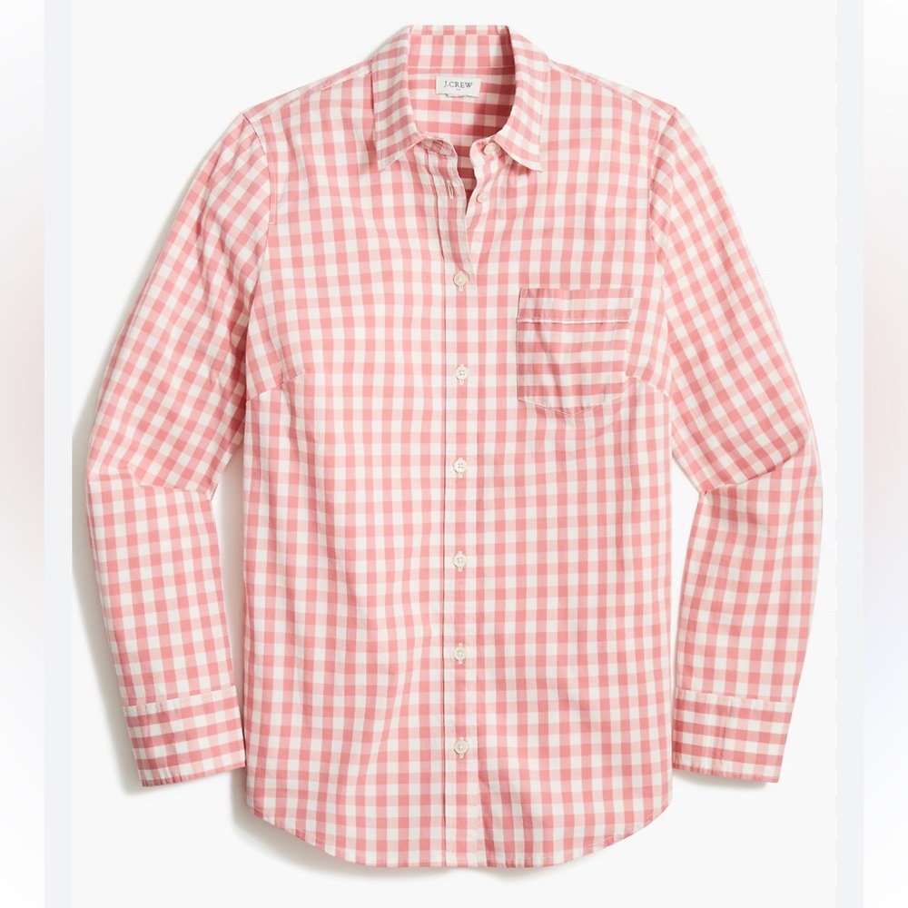 J. Crew Gingham cotton poplin shirt in signature fit Size XS